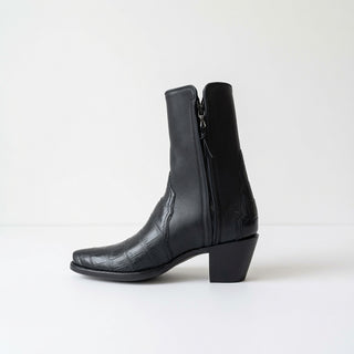 Grey Alligator and Calfskin Zorro City Boot