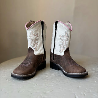 White and Brown Toddler Boot
