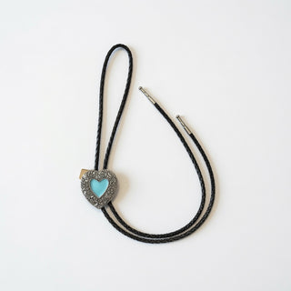 Double Heart Bolo Tie