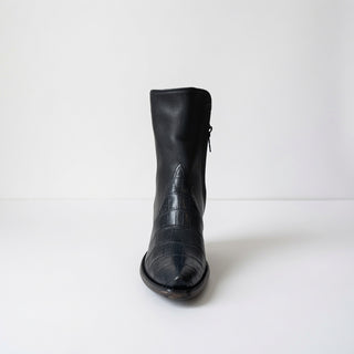 Grey Alligator and Calfskin Zorro City Boot