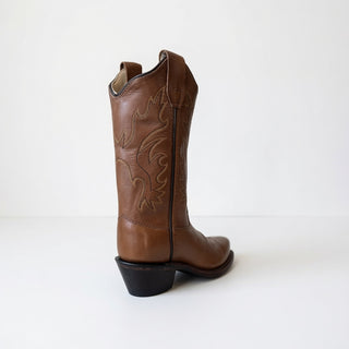 Brown Kids Cowboy Snip Toe Boots