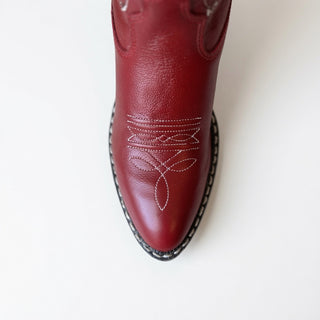 Red Kids Leather J Toe Cowboy Boots