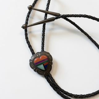 Multicolor Heart Bolo Tie