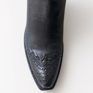 Black Calf and Crocodile Zorro w/ Buckstitch