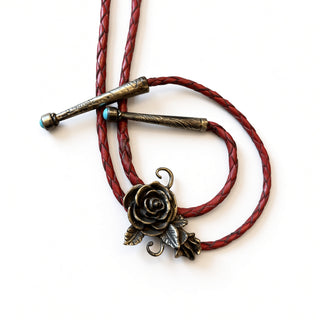 Vintage Braided Leather Bolo