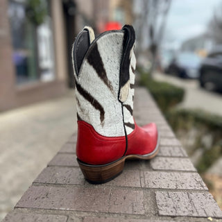 Cherry Red Calf and Zebra Boot