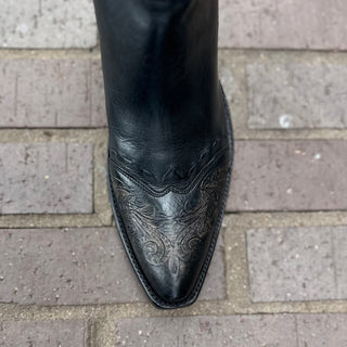 Black Tooled Tip City Boot