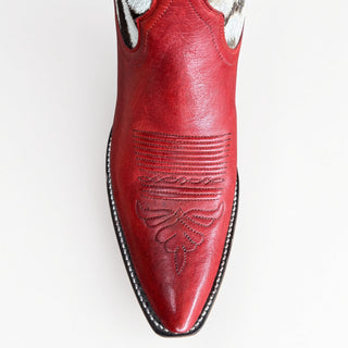 Cherry Red Calf and Zebra Boot