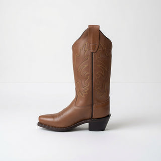 Brown Kids Cowboy Snip Toe Boots