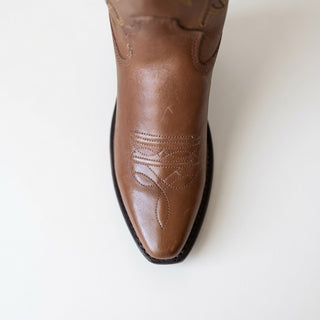 Brown Kids Cowboy Snip Toe Boots
