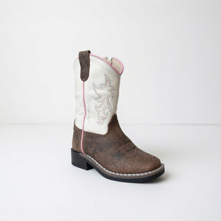 White and Brown Toddler Boot