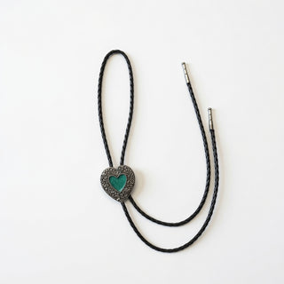 Double Heart Bolo Tie