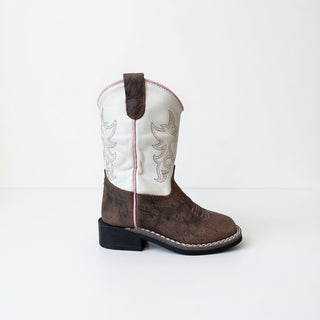 White and Brown Toddler Boot