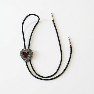 Double Heart Bolo Tie
