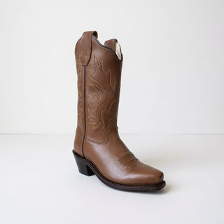 Brown Kids Cowboy Snip Toe Boots