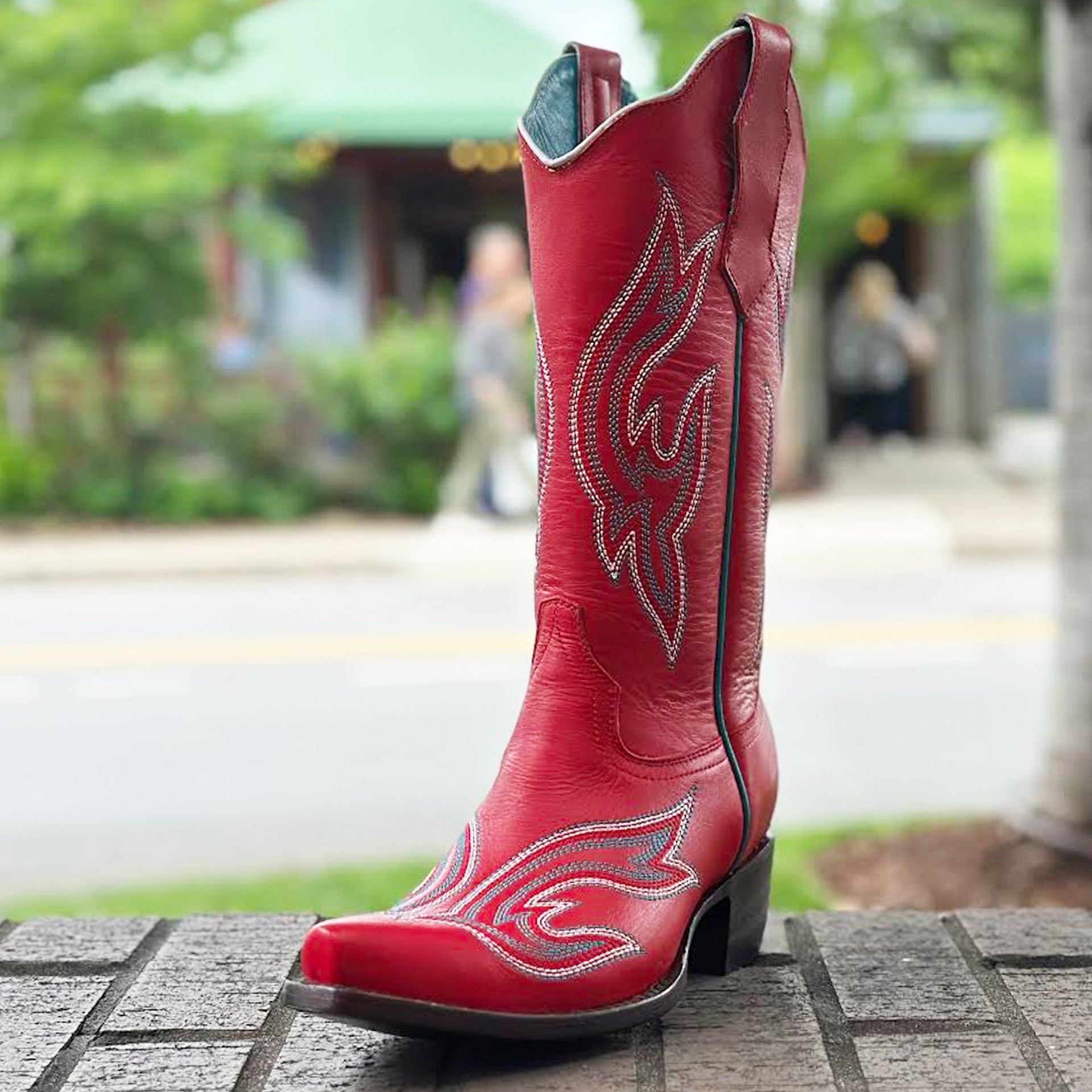 Leather Ankle White Stuff Deep Red Ankle Boots American Cowboy