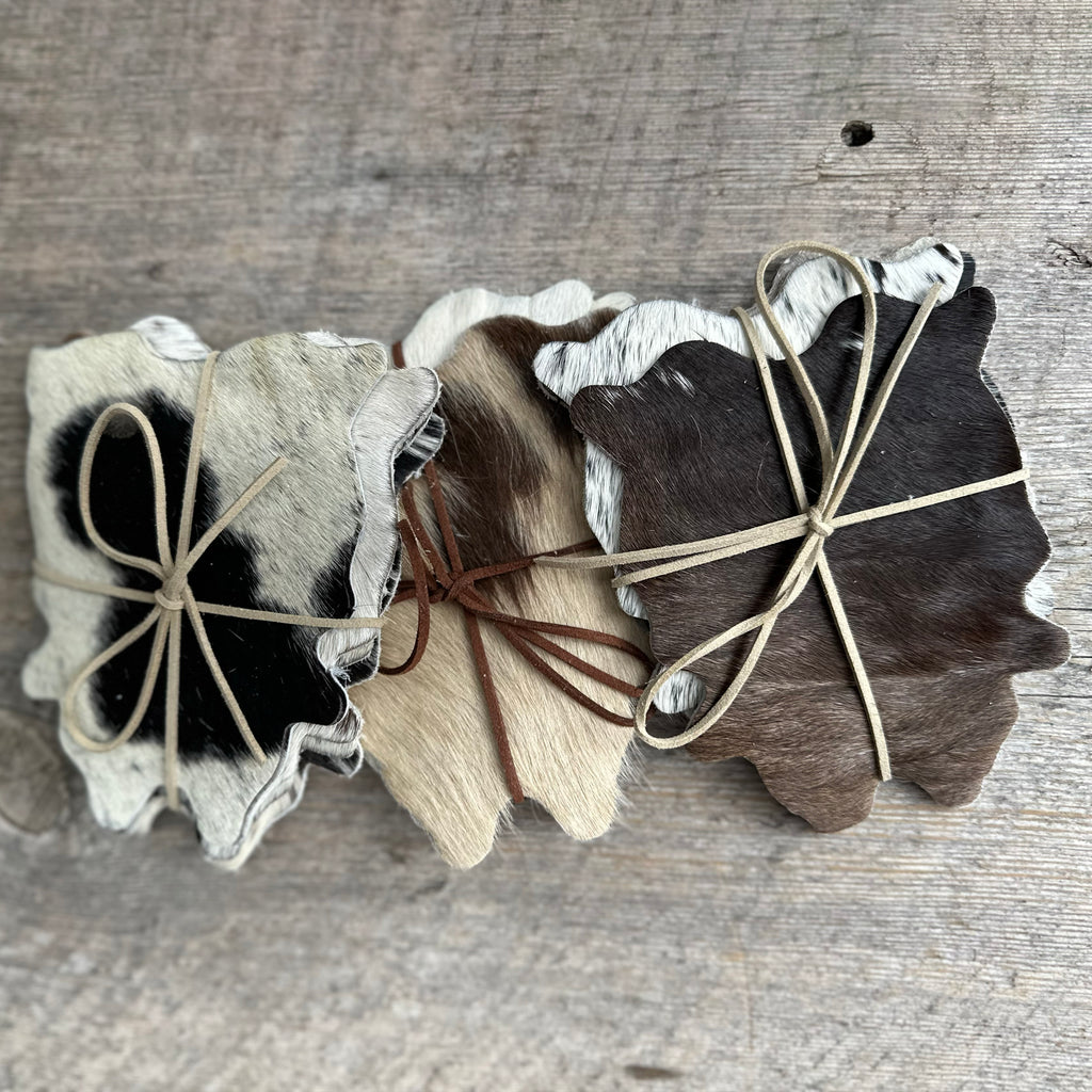 Cowhide Cut Coasters – Planet Cowboy
