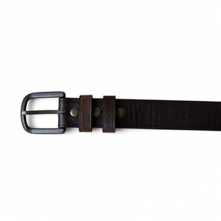 PC Double Keeper Brown Bison Leather Belt
