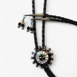 Circle Mother of Pearl Bolo Tie