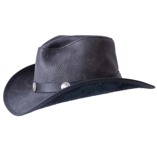 Cyclone Black Leather Hat