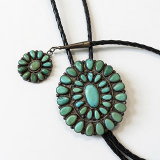 Oval Turquoise Mosaic Bolo Tie