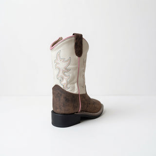 White and Brown Toddler Boot