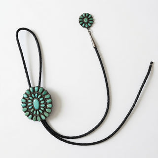 Oval Turquoise Mosaic Bolo Tie