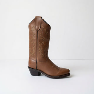 Brown Kids Cowboy Snip Toe Boots