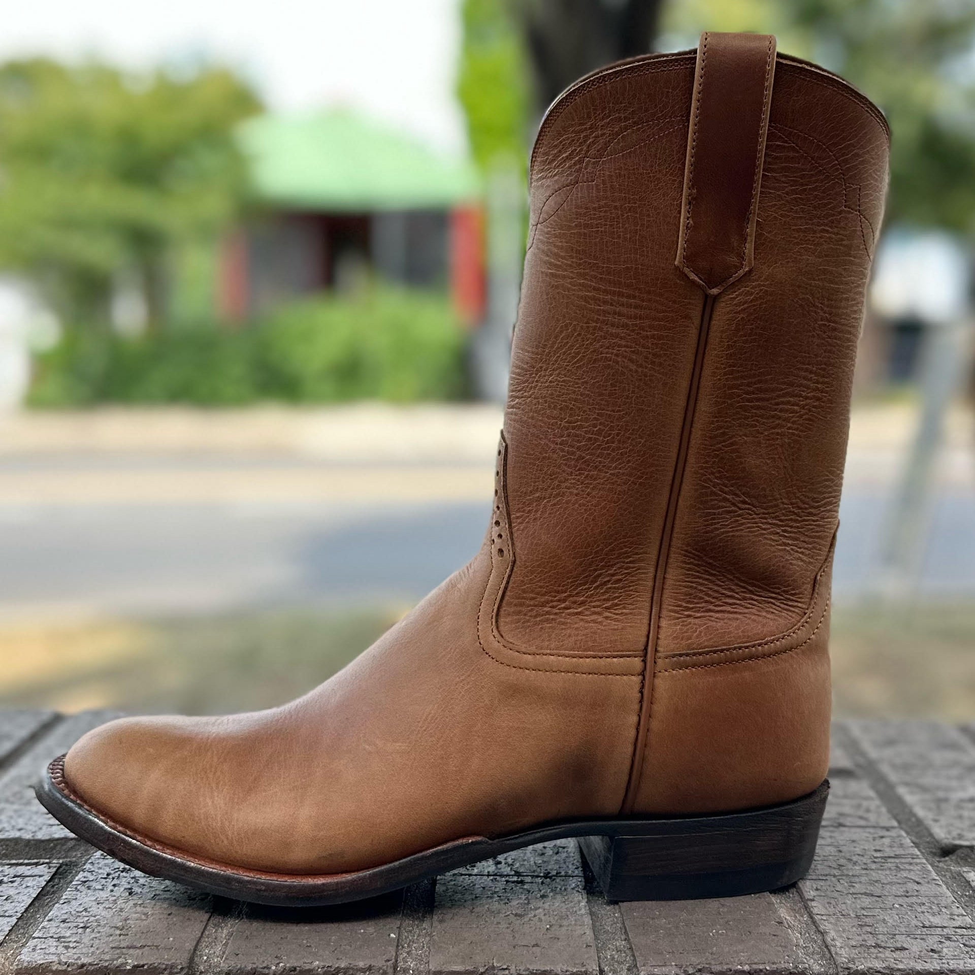 ROPER Bottes de cowboy hors de vue en cuir marron clair/blanc pour homme, Beige chaud, 11 ROPER Bottes de cowboy hors de vue en cuir marron clair/blanc pour homme, Beige chaud, 11