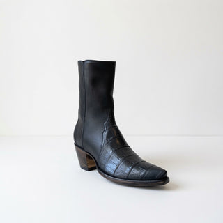 Grey Alligator and Calfskin Zorro City Boot