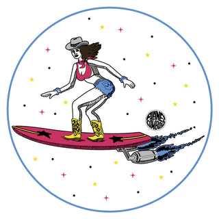 Planet Cowboy Round Sticker