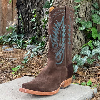 Women's Chocolate Suede with Turquoise
